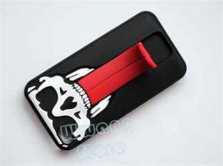 Skull Long Tongue Rubber Skin PC Hard Stand Case Cover for Apple 