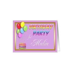  Malia Birthday Party Invitation Card: Toys & Games