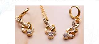 14KGP Beautiful G Clef Necklace and Earrings set FS031  