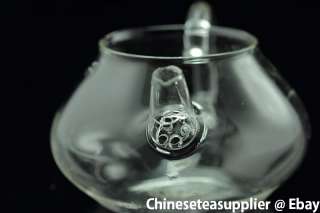 Borocilicate Round Glass Pot with Glass Insert Spout, 290cc/pot  