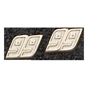 Jeff Burton #99 14kt Gold Post Earrings