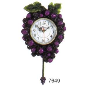  Purple Grapes Pendulum Wall Clock DK 7649