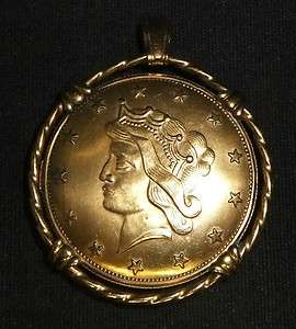 Vintage Liberty Coin Louvic, 17 Jewels Pendant Necklace Watch  