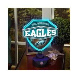 PHILADELPHIA EAGLES Team Logo NEON SHIELD TABLE LAMP (13.5 Tall & 11 
