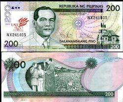 PHILIPPINES 200 PESOS 2011 400 YRS COMM. AUNC  