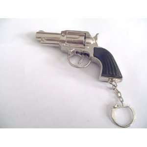   Miniature Silver Tone GUN KEY Chain 4 Inches Small: Sports & Outdoors