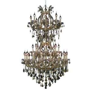   Light Chandelier, Gold Finish with Golden Teak (Smoky) Royal Cut RC
