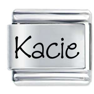  Name Kacie Gift Laser Italian Charm: Pugster: Jewelry