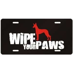 New  Pharaoh Hound / Wipe Your Paws  License Plate Dog  