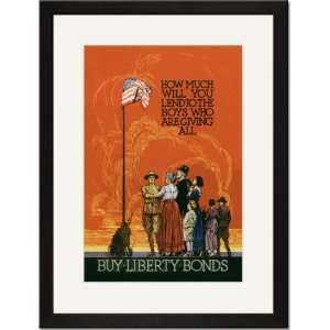   : Black Framed/Matted Print 17x23, Buy Liberty Bonds: Home & Kitchen