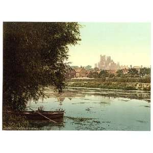  The cathedral from the river,Ely,England,c1895
