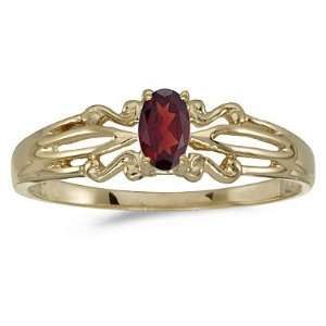    10K Yellow Gold 5 x 3 MM Garnet Fashion Ring: Katarina: Jewelry