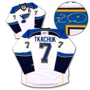  KEITH TKACHUK St Louis Blues SIGNED Hockey Jersey: Sports 