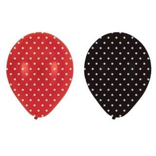 Ladybug Fancy Black and Red with White Polka Dot Balloons (6ct)