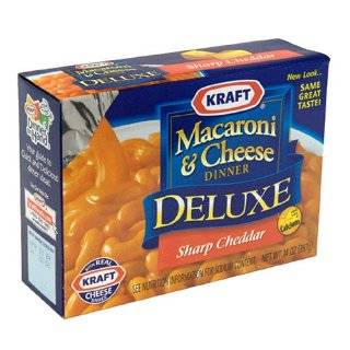 Kraft Macaroni & Cheese Deluxe Dinner, Sharp Cheddar, 14 Ounce Boxes 