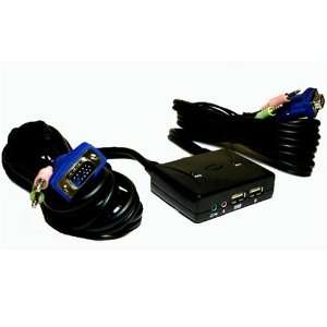  LinXcel US 122B A 2 Port USB + Audio KVM Switch with 
