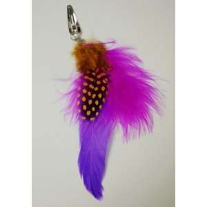  5.5L Feather Hair Extensions in Orange & Purple Beauty