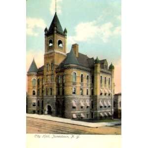   c1905 City Hall, Jamestown NY PREMIUM POSTCARD PRINT 