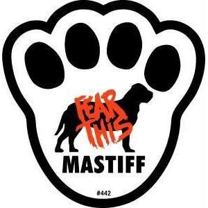  Fear This Mastiff Dog Pawprint Window Decal