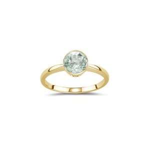  3.01 Cts Green Amethyst Solitaire Ring in 18K Yellow Gold 