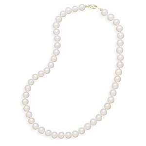30 7.5 8mm Cultured Freshwater Pearl Necklace Individually Knotted 