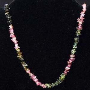 Tourmaline Multi Tumbled Chips Necklace (18) w/Clasp   Alternating 