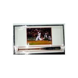   Bat with autographed Lithograph Boston Red Sox Box Framed Everything