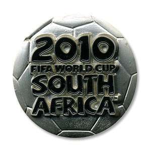  2010 World Cup Ball Pin Badge   Silver: Sports & Outdoors