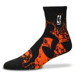    NBA Logoman Splash Quarter Socks   Black/Orange
