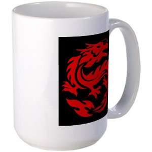    Large Mug Coffee Drink Cup Tribal Red Dragon: Everything Else