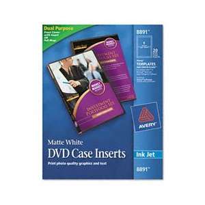   AVE 8891 INKJET DVD CASE INSERTS, MATTE WHITE, 20/PACK: Electronics