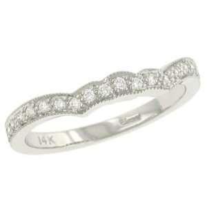    Ladies Curved Pave Set Matching Diamond Band .22cttw Jewelry