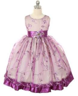  Purple Flower Girl Dress (Size Toddler to 12): Clothing