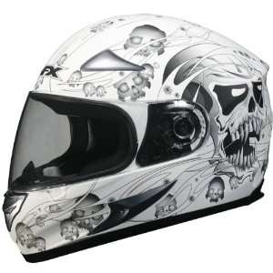 AFX FX 90 Skull Full Face Motorcycle Helmet White/Black 