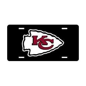 Kansas City Chiefs Black Laser Cut License Plate:  Sports 