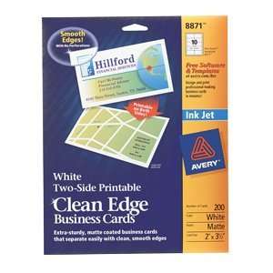  White Business Cards 200 ct Avery Clean Edge Business Cards 