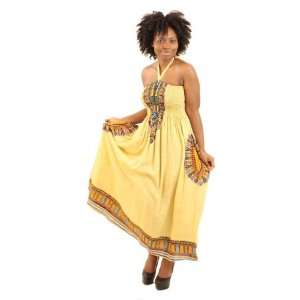  Traditional Print Tube Dress : Beige: Everything Else