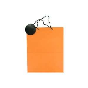  New   Orange gift bag with black tag   Case of 24 by bulk 