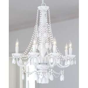  Envogue Collection 8 Light 31ö Wet White Chandelier with 