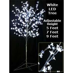  White LED Cherry Tree 208 Acrylic Flowers   9 Feet Tall 