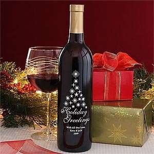 Personalized Christmas Tree Wine Bottle 
