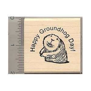  Happy Groundhog Day Rubber Stamp: Arts, Crafts & Sewing
