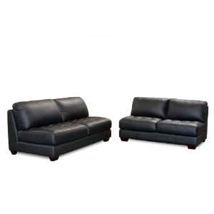 Zen Collection Armless Tufted Seat Sofa and Loveseat:  Home 
