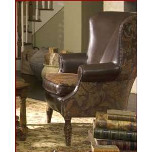 AICO Leather / Fabric Wing Chair SedgewickeAI 35936 BROWN 