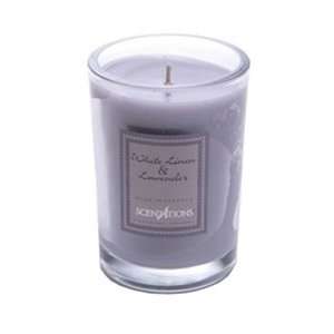 White Linen & Lavender Round Glass Candle:  Home & Kitchen