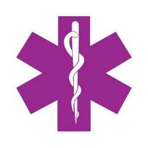 Standard Star of Life Decal With White Border done in Purple   12 h 