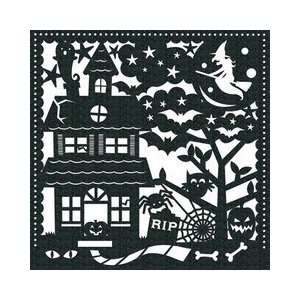   Silhouettes Die Cut Glitter Paper   Haunted House Arts, Crafts