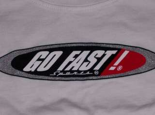 GO FAST SPORTS WHITE T SHIRT LARGE WOMEN WOMAN CASUAL  