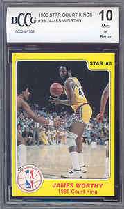1986 star court kings #33 JAMES WORTHY lakers BGS BCCG 10  