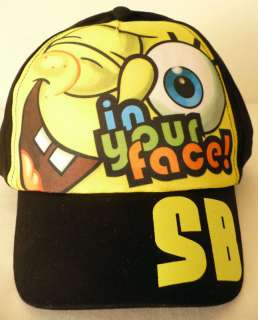 Spongebob IN YOUR FACE Boys Hat Cap/Black  